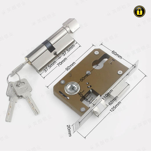 〖B346〗3337小50钢可调孔距双舌执手锁 商品图2