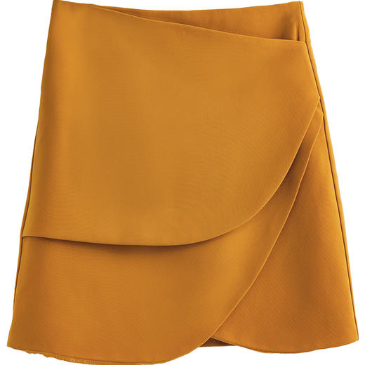 欧芮儿短款半身裙2021新品高腰显瘦时尚减龄不规则A字花瓣裙 商品图3