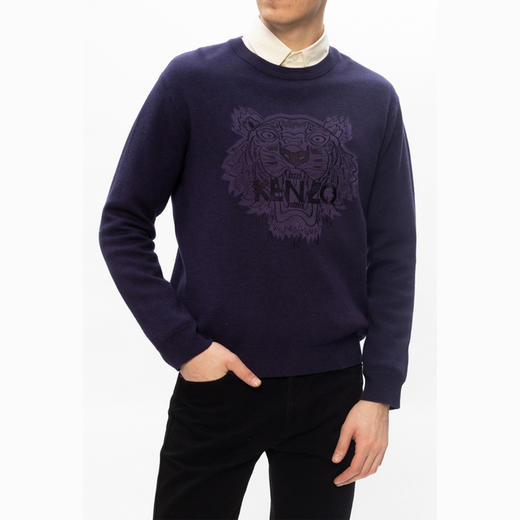 【一】KENZO 高田贤三 男士 虎头印花卫衣 蓝色 FB55 PU584 3XA 76 商品图2