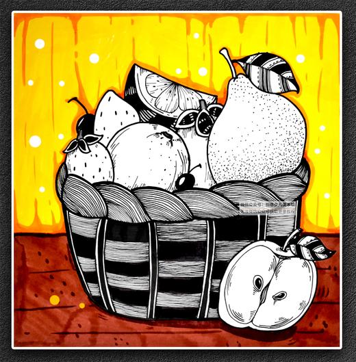 《把你最爱的水果装满竹篮》丰收线描【自动发货：下单后，点击手机短信中收到的链接，即可获取文件下载的链接；如有任何问题，可添加客服微信hm33268获得帮助】 商品图0