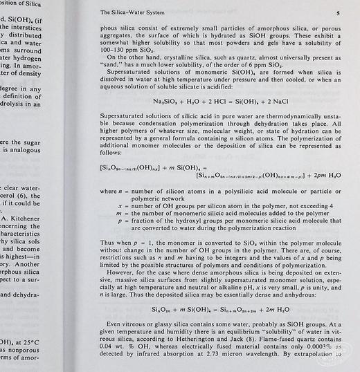 【中商原版】Chemistry of Silica Solubility Polymerization Colloid 英文原版 二氧化硅的化学性质 Ralph K. Iler 商品图6