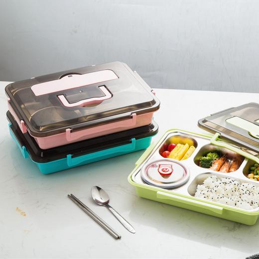 博尔乐乐视方形大号提手快餐盘五格（颜色随机） 商品图4