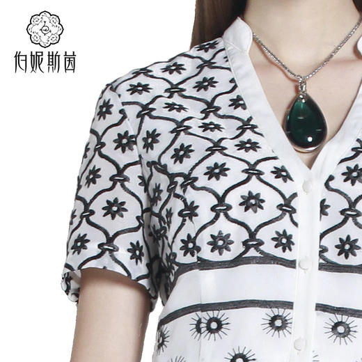 X【伯妮斯茵】172S171--黑白色连衣裙--瓦里地毯--《太阳之子--印加》 商品图3