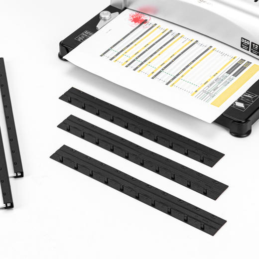 得力3831-10孔装订夹条(黑)300*20mm(100支/盒) 商品图4