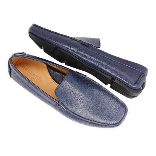 断码特价40码——意大利原产手工制作高品质超舒适男士乐福鞋LoaferU0190020/045-深蓝色小牛皮 商品图3