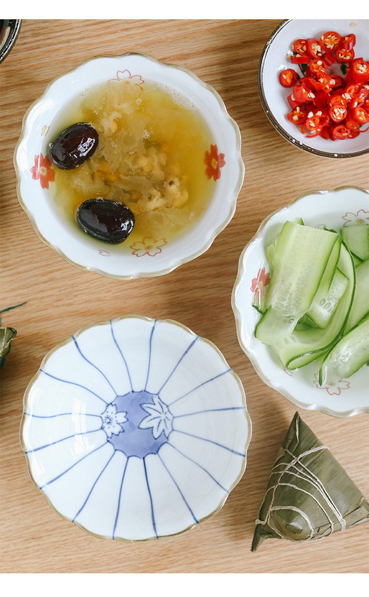 米马杂货 手绘釉下彩甜品点心/凉菜碗 源自宋代梨花盏的设计