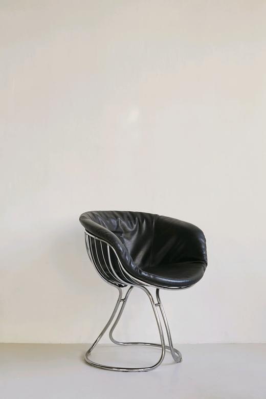 1970s PAM AM黑色皮质休闲椅 商品图1