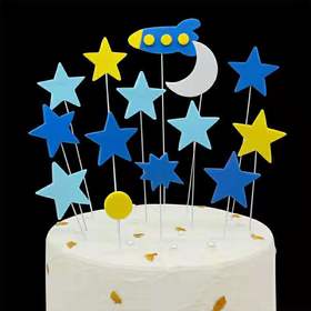 蛋糕装饰五角星飞机