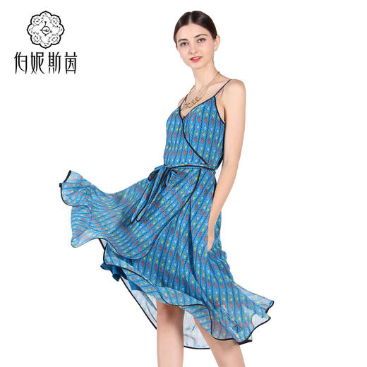 【伯妮斯茵】172S198--蓝色连衣裙--双色羽毛王冠--《太阳之子--印加》 商品图2