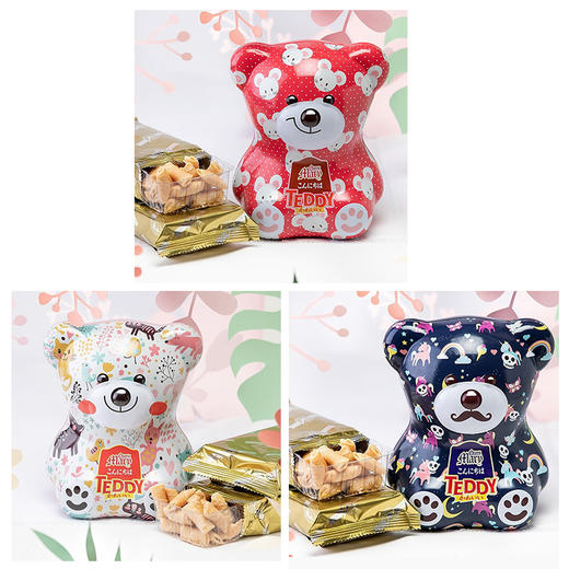 马来西亚金玛丽泰迪奶酪味爆浆注心卷饼干100g/150129 小熊造型随机 150129 商品图0