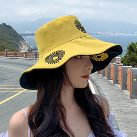 【26款可选】小雏菊渔夫帽女双面双色大沿遮脸ins韩版潮夏天上衣防晒遮阳帽