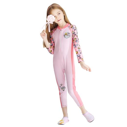 童丨bduck小黄鸭女童泳衣连体长袖长裤洋气中大童儿童泳衣【BK2151005-1】 商品图4