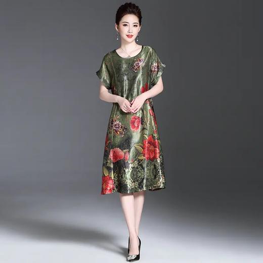 HXGR956 夏季新款圆领优雅印花连衣裙 商品图2