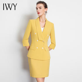IWY/黄色职业女裙气质名媛时装款高级小套装成熟ol经理服时装版C10223Y+S10226