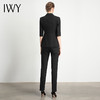 IWY/黑色职业套装裤女ol短袖西装时装款复古高级端庄气质面试C11231B+P10409B 商品缩略图3