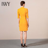 IWY/黄色连衣裙职业女裙端庄求职气质工衣裙子礼仪服工装Q9234 商品缩略图3