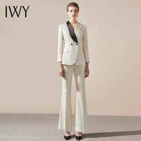 IWY/西装套装时尚气质女神范工作服西服韩版商务职业装白色面试正装OL203143C1+203143P3