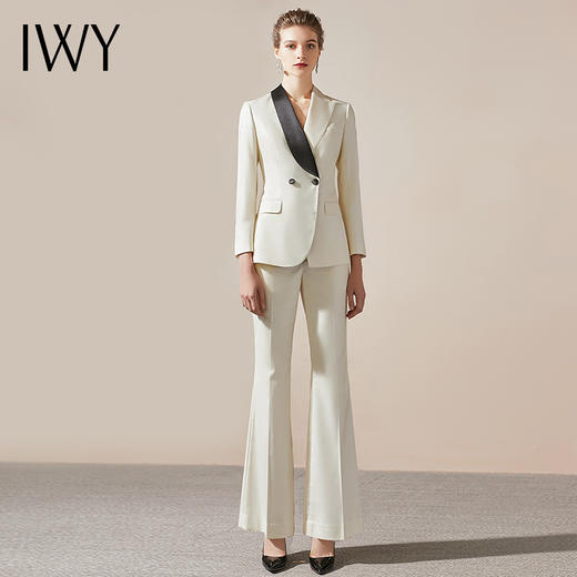 IWY/西装套装时尚气质女神范工作服西服韩版商务职业装白色面试正装OL203143C1+203143P3 商品图0