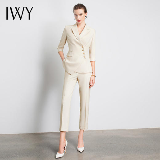 IWY/白色干练西服正装女套装OL时尚修身通勤商务高端职业装气质女神范
c10408+p10408W 商品图2