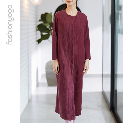 【特卖不退换】FM11802凡圣瑜伽棉麻禅意按扣外套（不含胸垫） 商品图5