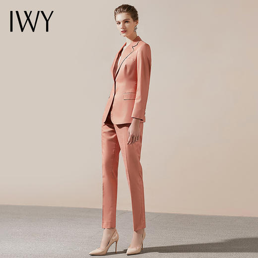 IWY/高端气质西装套装女韩版时尚修身西服套裤职业装工作服OL203142C1+203142P1 商品图4