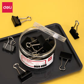 得力8563-3#黑色长尾票夹32mm(筒装)(黑)(24只/筒)