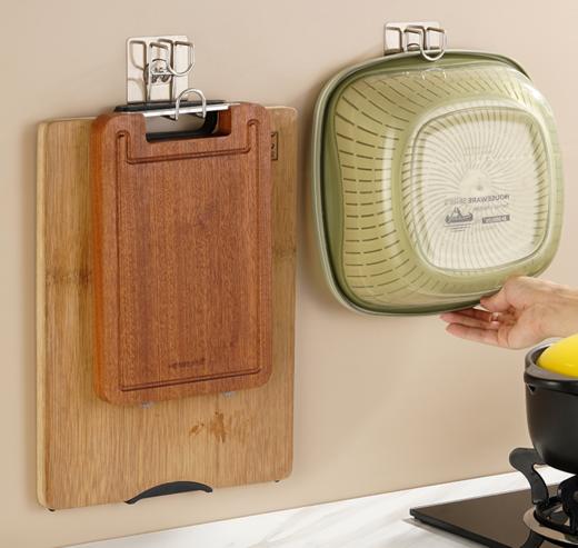 不锈钢多功能脸盆挂钩  免打孔壁挂卫生间厨房浴室家用3.13 商品图2