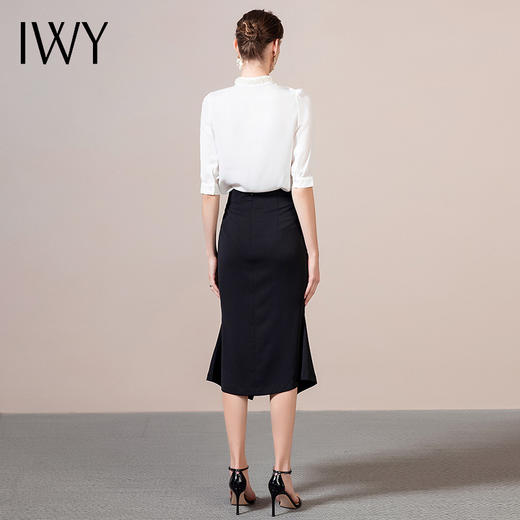 IWY/白色衬衫职业套装工作服时装教师公司内搭个性高管公装olB9182 白色 商品图3