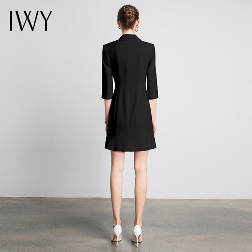 IWY/黑色七分袖职业连衣裙显瘦轻奢员工服时尚制服工作装上镜Q14096B 商品图3