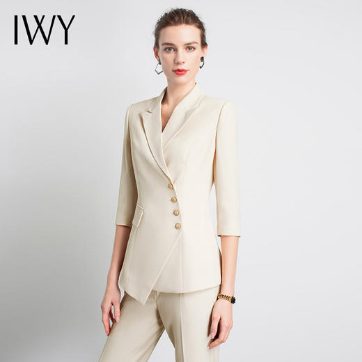 IWY/白色干练西服正装女套装OL时尚修身通勤商务高端职业装气质女神范
c10408+p10408W 商品图0