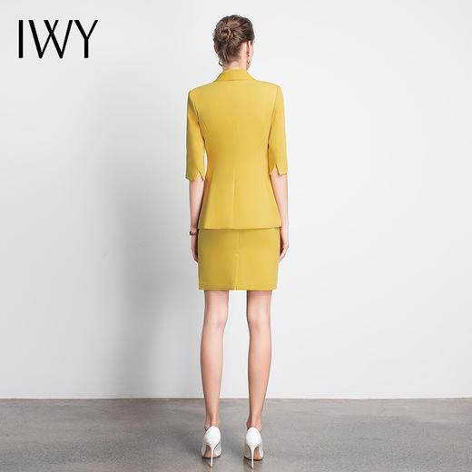 IWY/黄色职业装裙装时尚女神范工作服装名媛小香风包臀OL团队工服C10226+S10226 商品图3