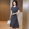 上海旗袍厂ASE-9116真丝连衣裙夏款新款格纹短袖长款收腰显瘦气质桑蚕丝 商品缩略图1