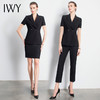 IWY/高端黑色职业套装女时尚气质短袖上班团队工服面试气质工作服C10220+P10408B 商品缩略图1