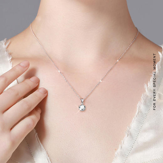 六鑫珠宝 一克拉经典挚爱六爪莫桑钻项链 商品图4