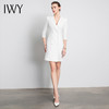IWY/白色七分袖职业连衣裙西装裙时尚气质清凉气场工作服装面试Q14096W+YD-096 商品缩略图4