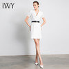 IWY/白色短袖职业连衣裙主持女气场西服ol面试工装服时装公务Q12096W 商品缩略图4