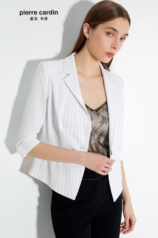 皮尔卡丹女装春季新款商务休闲白色西服C11ST04W0
 商品图4