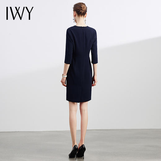 IWY/黑色连衣裙职业装教师西服端庄大气显瘦女神范透气正式经理OLQ528 商品图3