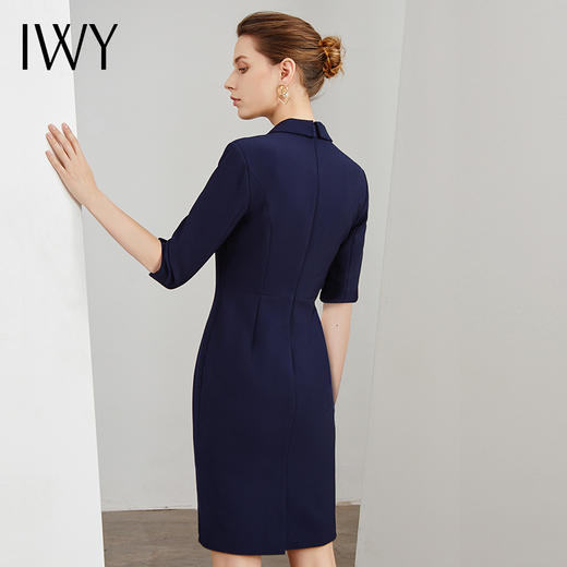 IWY/藏青色连衣裙职业装裙装女性时尚女神范工作服装气质团队工服
Q0712 商品图3