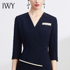 IWY/黑色连衣裙职业装教师西服端庄大气显瘦女神范透气正式经理OLQ528 商品缩略图4