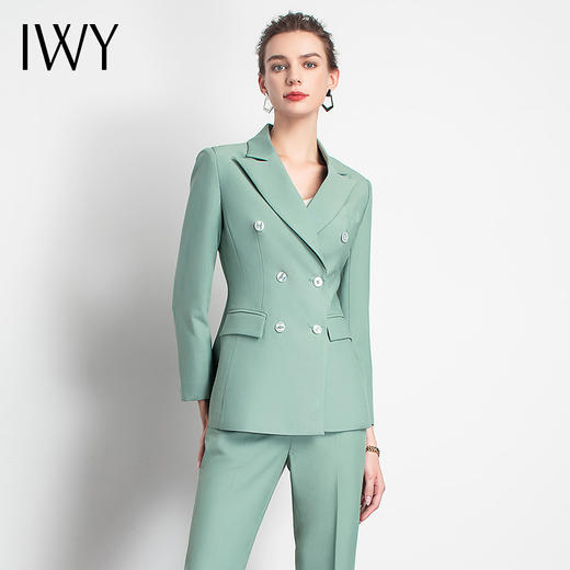 IWY/主持人同款绿色西服套装女职业装高级定制名媛慵懒风办公室时尚潮流奢华C10325+p10325 商品图5