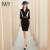 IWY/中袖黑白拼色西装套装时尚小众设计感职业装显瘦套裙正装C1193+S433-B 商品缩略图2