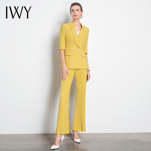 IWY/黄色西装套装女正装正式职业温柔工装ol清新经理团队气质成熟C10226+P30226 商品图2