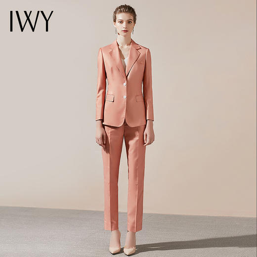 IWY/高端气质西装套装女韩版时尚修身西服套裤职业装工作服OL203142C1+203142P1 商品图1