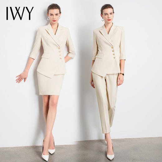 IWY/白色干练西服正装女套装OL时尚修身通勤商务高端职业装气质女神范
c10408+p10408W 商品图4