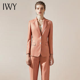 IWY/高端气质西装套装女韩版时尚修身西服套裤职业装工作服OL203142C1+203142P1