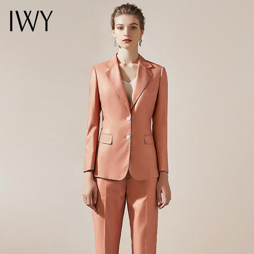 IWY/高端气质西装套装女韩版时尚修身西服套裤职业装工作服OL203142C1+203142P1 商品图0