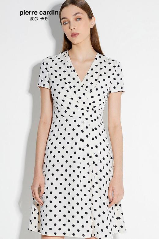 皮尔卡丹女装年夏季新款波点印花连衣裙C11DS17W0
 商品图4