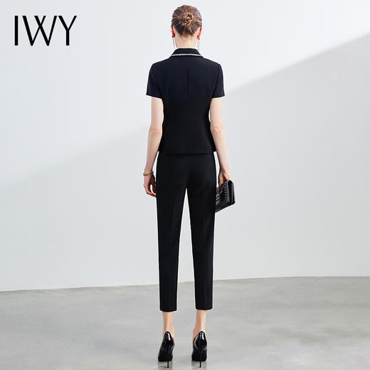 IWY/黑色职业裤套装女冷淡风女装ol干练风格西装套减龄办公室正装C1186+P1186 商品图3