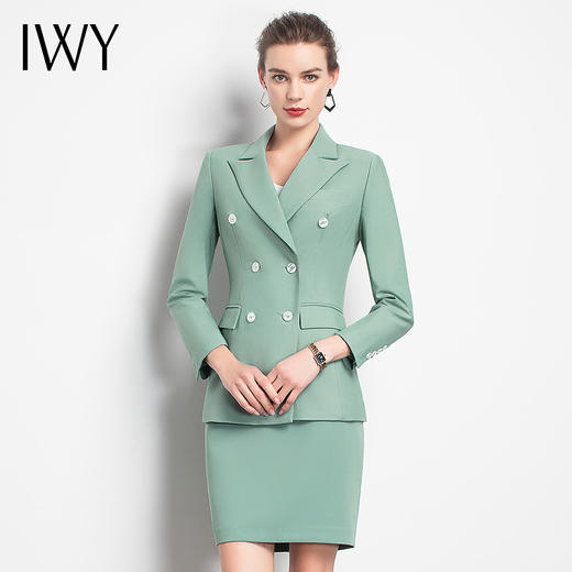 IWY/绿色职业女裙经理原创主持潮流团队办公室功夫经理OL制服
C10325+S10325 商品图1